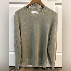 NN07 Mens Jaden 100% Pure Linen Crewneck Sweater Sage Green Lightweight Denmark